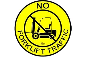 Mighty Line Forklift Floor Sign for Safety, Warning, Heavy-Duty, Peel and Stick, Adhesive, Industrial Quality, No Forklift Traffic, 12"