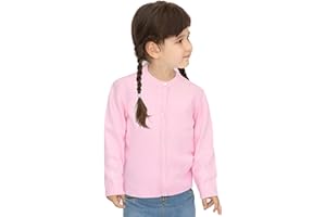 Lilax Little Girls' Knit Basic Cardigan, Long Sleeve Button Up Sweater