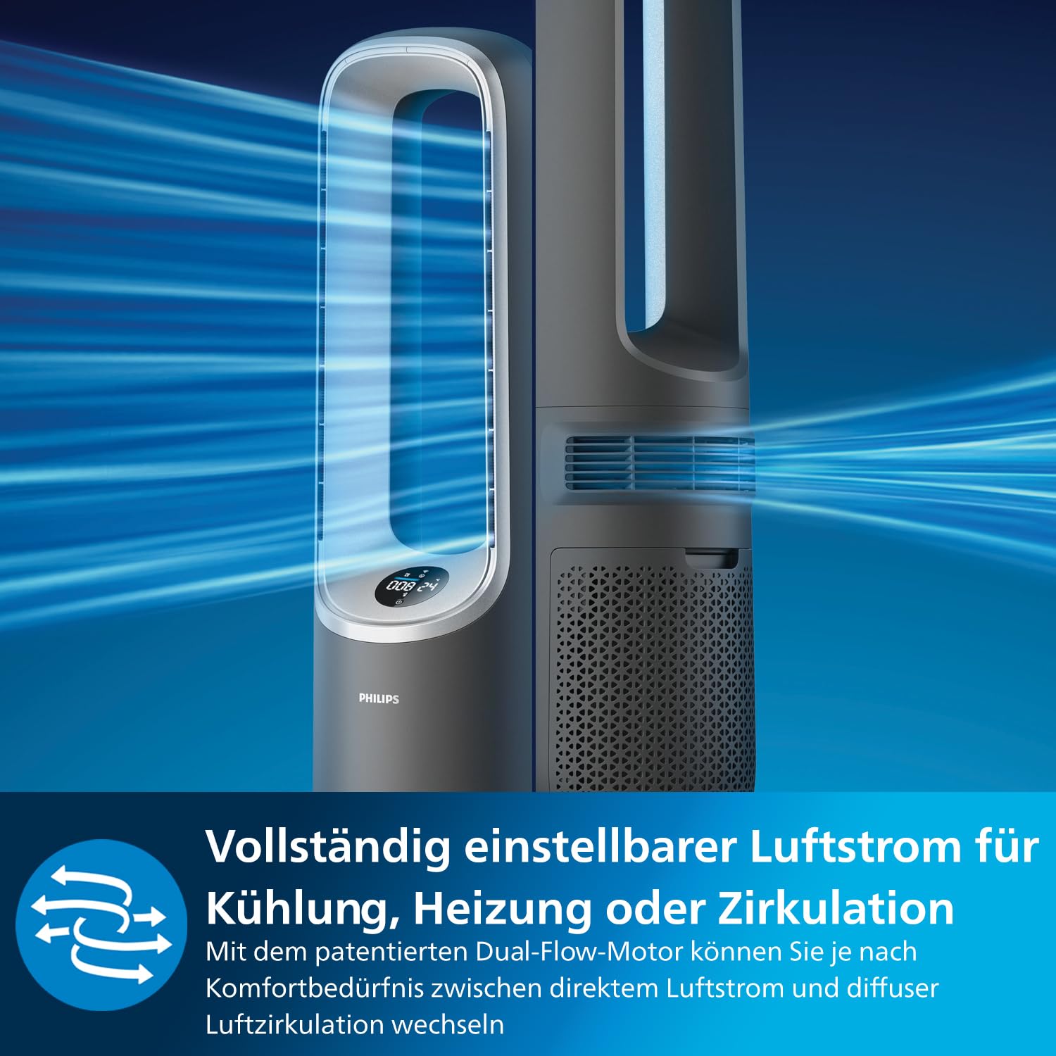 Philips Air Performer 3-in-1: Luftreiniger, Heiz- und KŸhlgeblŠse - Reinigt 70 m?, Entfernt 99,97% der Allergene und Schadstoffe. HEPA-Filter, Intelligente Sensoren, Alexa, App. (AMF870/15) 9