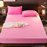 ZIQINPSQ Velvet Fitted Sheet Only, Deep Pocket Bed Sheet, Twin Pink | Soft Milk Plush Fabric, Fits Mattresses up to 15 Inches Deep, No Pillowcases, Warm All Season Bedding