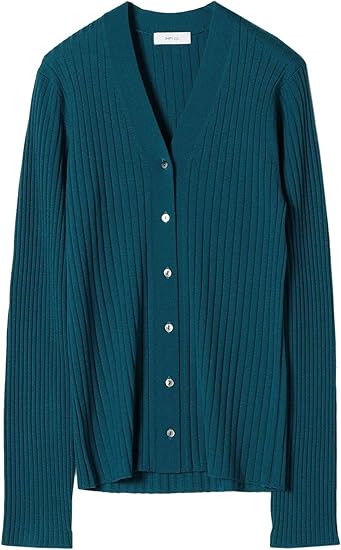 Amazon Co Jp シップス エニィ レディース カーディガン ウール リブ Vネック ニット レディース blue3 服 ファッション小物