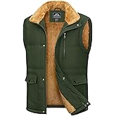 MAGCOMSEN Mens Winter Vests Outerwear Fleece Lined Puffer Vest Warm Casual Quilted Vest Bubble Sherpa Vest Jacket