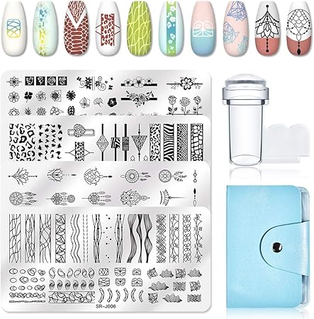 Amazon ネイルスタンププレート ネイルプレート4枚 ネイルイメージプレート ネイルアートスタンピングプレート スクレーパー 1 スタンプ 1 バッグ 1スタンピングイメージプレート スタンピングプレート ネイルアートツール Mtssii ネイルスタンパー ステンシル 通販