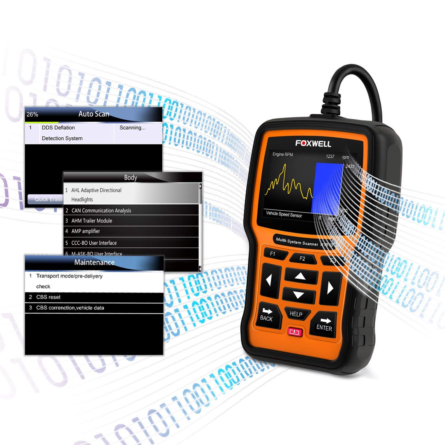 Amazon.com: FOXWELL NT510 OBD2 Scan Tool for Honda/Acura All System  Diagnostic with ABS, Airbag and Oil Service Light Reset: Automotive