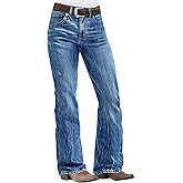 Flamingals Low Rise Boot Cut Jeans for Women Butt Lifting Western Pants with Pockets Flare Jeans Women