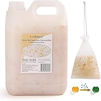 6LBS Silica Gel Beads, Rechargeable Orange Indicating Desiccant, with 16PCS Organza Drawstring Bags, Moisture Absorbing Bag f