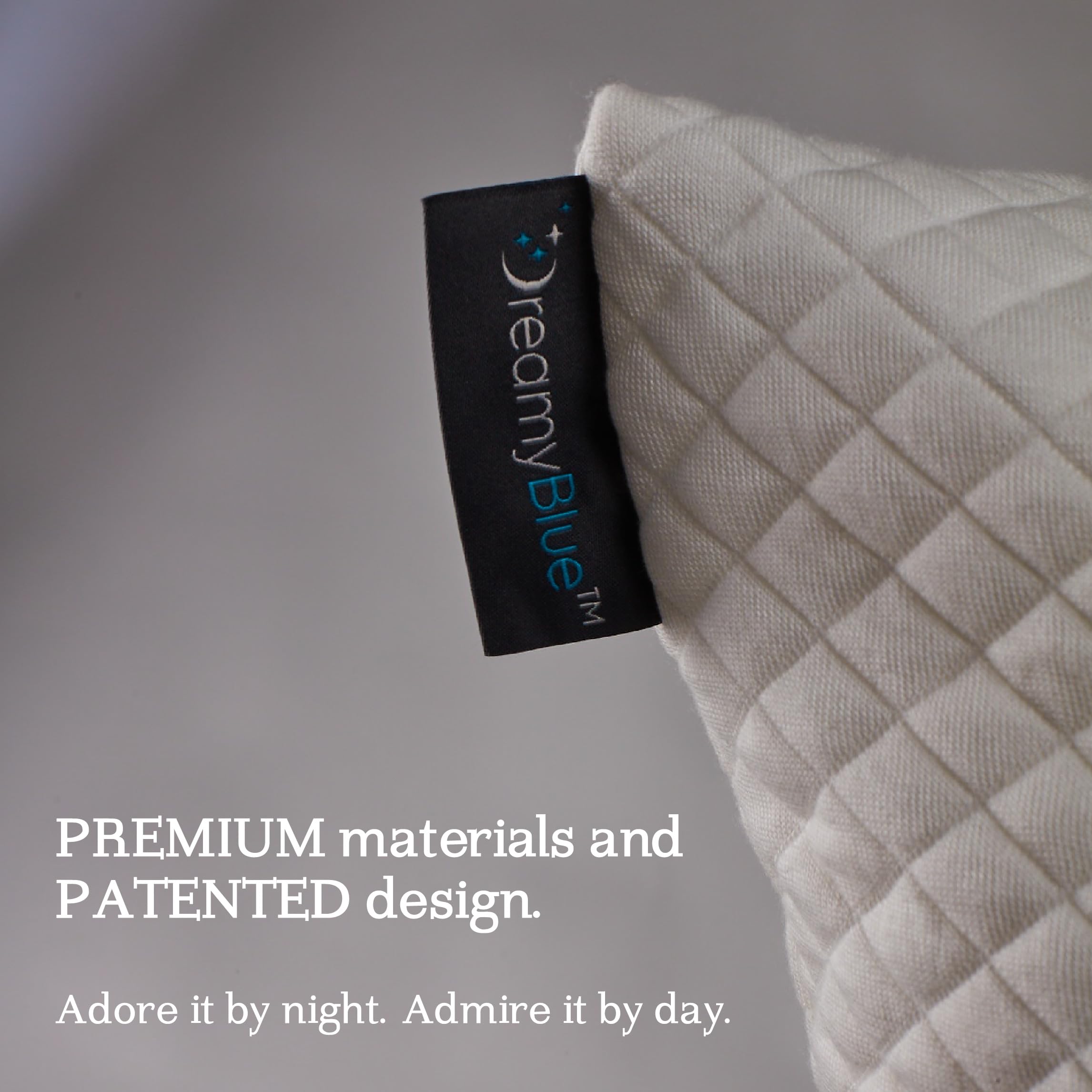 DreamyBlue Signature Pillow w/Adjustable Loft • Shredded Memory Foam Fill • Neutral Alignment for Side, Back, and Stomach Sleepers • Washable Bamboo Rayon Cover • CertiPUR-US Certified Foam (Queen)