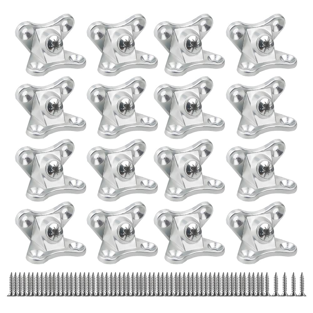 ONEBO 16 Pcs Removable Corner Brace Bracket,Angle Corner Braces,Butterfly Shape Bracket Joint for Shelves, Wood, Furniture(with 64pcs Screws)