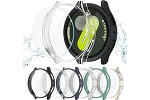 Haojavo [6+8 Pack for Samsung Galaxy Watch 7 44mm Screen Protector Case, 6 PACK Hard PC Cover Protective Bumper Shell + 8 PACK Tempered Glass Film for Galaxy Watch 7 44mm Accessories