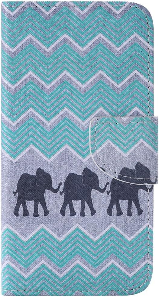 iGrelemยฎ Samsung Galaxy J5 2016 (SM-J510FN) Case, Flip Leather Case with Card Slot, Magnetic Clip, Non-Slip Wallet Case Cover for Samsung Galaxy J5 2016 (SM-J510FN) (Elephant, Blue)