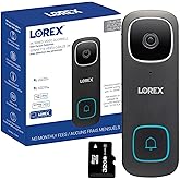 Lorex 2K Wi-Fi Video Doorbell | Outdoor Security Camera | Requires 16–24 VAC Doorbell Wiring | Color Night Vision | Motion De