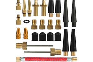 Bicycle Presta Schrader Valve Adaptor Tools, 25PCS Brass Bike Pump Adaptters,Ball Pump Needle, Balloon Inflatable Toys Nozzle
