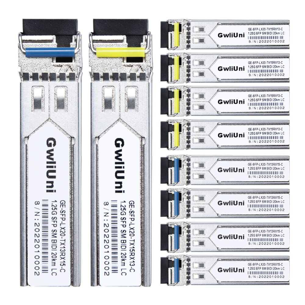 Photo 1 of 5 Pairs 1.25G BIDI SFP Single Mode Fiber Module Network Transceiver, LX SM 1310nm 1550nm 20km, Simplex LC Interface for Switch, Router, Firewall, Network Card, Media Converter etc