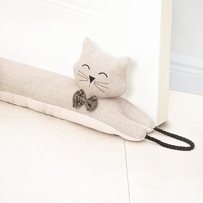 Marwood Cat Themed Under Door Draft Excluder 96cm Khaki