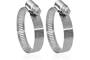 CJ TECH NITRO4X4 Stainless Steel Hose Clamps Set - 2 Adjustable Hose Clamp (1-1/4 to 2-1/4 Inch, 32-57mm) - Heavy Duty Radiator Hose Clamps for Fuel Line, Plumbing, Automotive, and Mechanical Applications