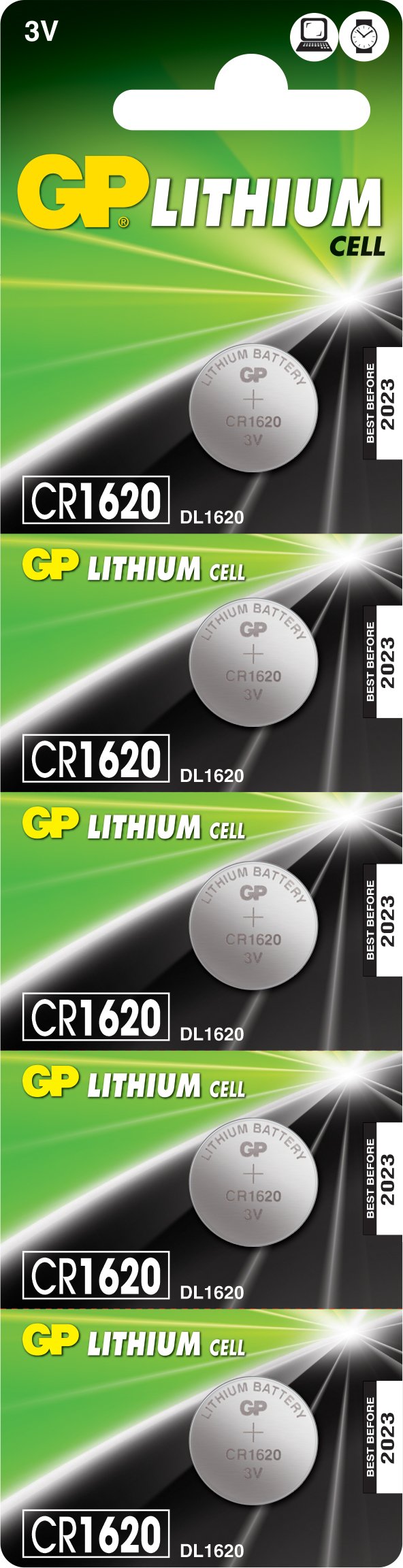GP Lithium 656.779UK Button Cell batteries | CR1620 | 5 Piece