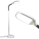 Brightech Litespan Titanium Silver LED Floor Reading Lamp, Energy Efficient, Adjustable Standing, 850-950 Lumens, 12W, 3-Year Warranty