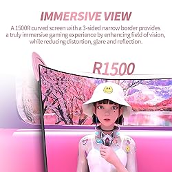 CUNPU Pink Computer Monitor, 27 inch 1440p 165Hz