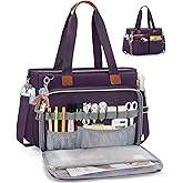 RAINSMORE Teacher Tote Bag for Women Work Bags 15.6 Inch Laptop Tote Bag with Large Cup Holder Nurse Bag Computer Handbag