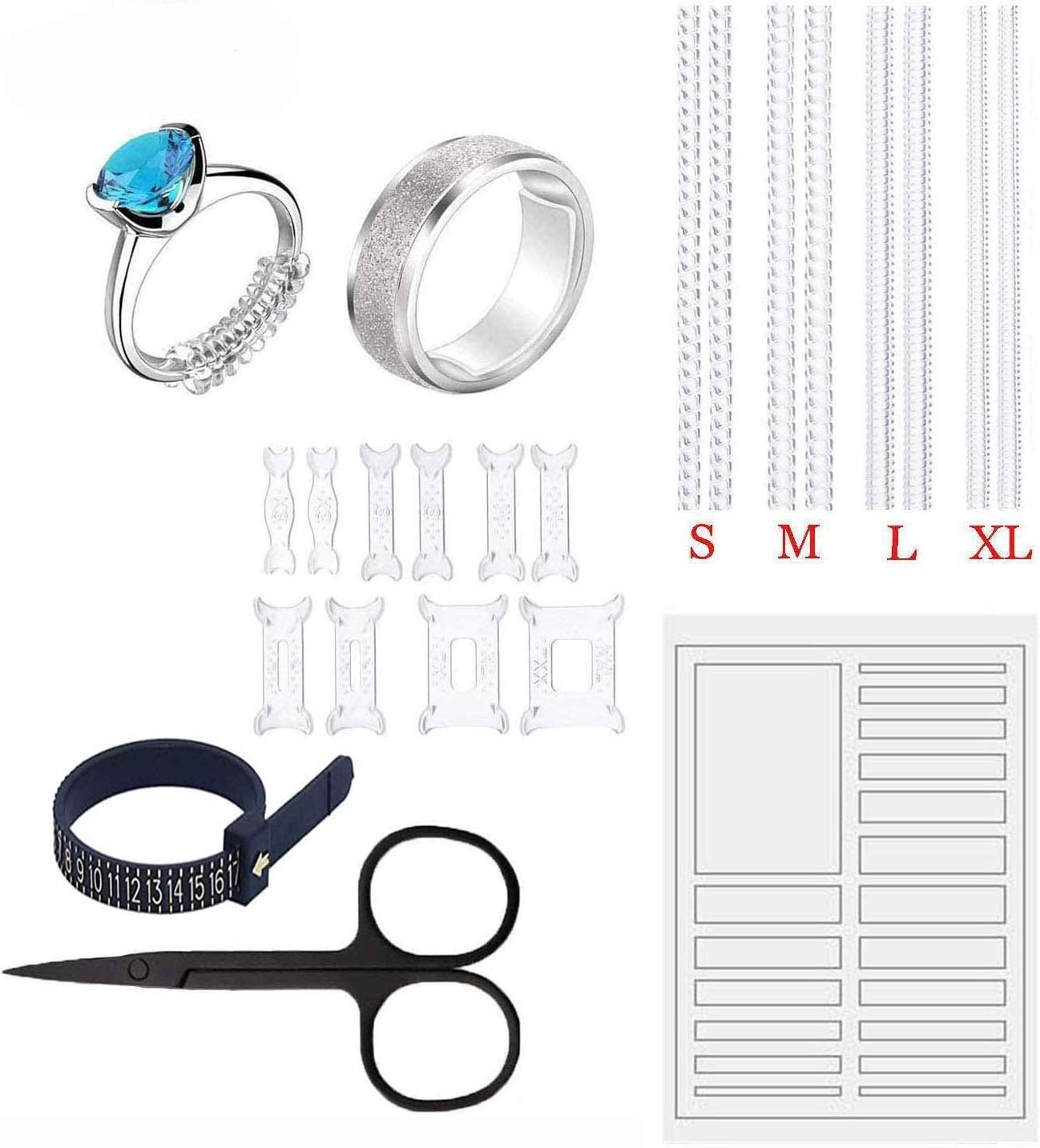 Ring Size Adjusters and Measuring Tool Invisible Ring Size Reducer for Any Size Loose Ring,Marvel iPhone Lego Toys NARUTO Adult Products Insecticide Pesticide Weapon 100pcs