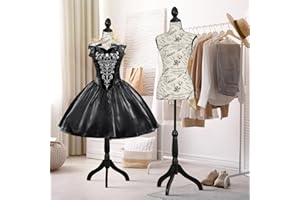 BIQWBIC Female Dress Form Mannequin Body 60-67 Inch Adjustable With Wooden Tripod Base Stand for Sewing, Dressmaker Model Display, Fitting, Styling (Mixed)