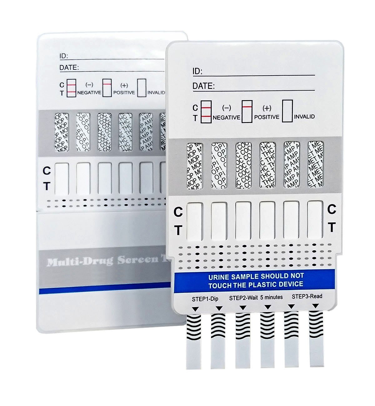 One Step: 5 x Drug Test Kits Urine 10 in 1 Panel Kit - Tests for Heroin, Opiates, Cannabis, Cocaine, Speed and More