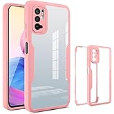 Asuwish Phone Case for Xiaomi Redmi Note 10 5G with Built in Screen Protector Cover and Cell Accessories Silicone Rugged Hybrid Slim Protective Mobile Poco M3 Pro/Redme Note 10T G5 Women Men Pink