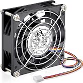 GDSTIME 80mm x 25mm PWM Fan 4-Pin, 12V DC High Static Pressure Cooling Fan | 80x80x25mm, CPU Cooler, max. 5000 RPM, Automatic Speed Control, for Server, Electronics Cabinet, NAS, Compact PC Cases