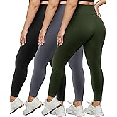 HLTPRO 3 Pack Plus Size Leggings for Women(X-Large - 4X)- High Waist Stretchy Soft Pants for Workout Running Yoga