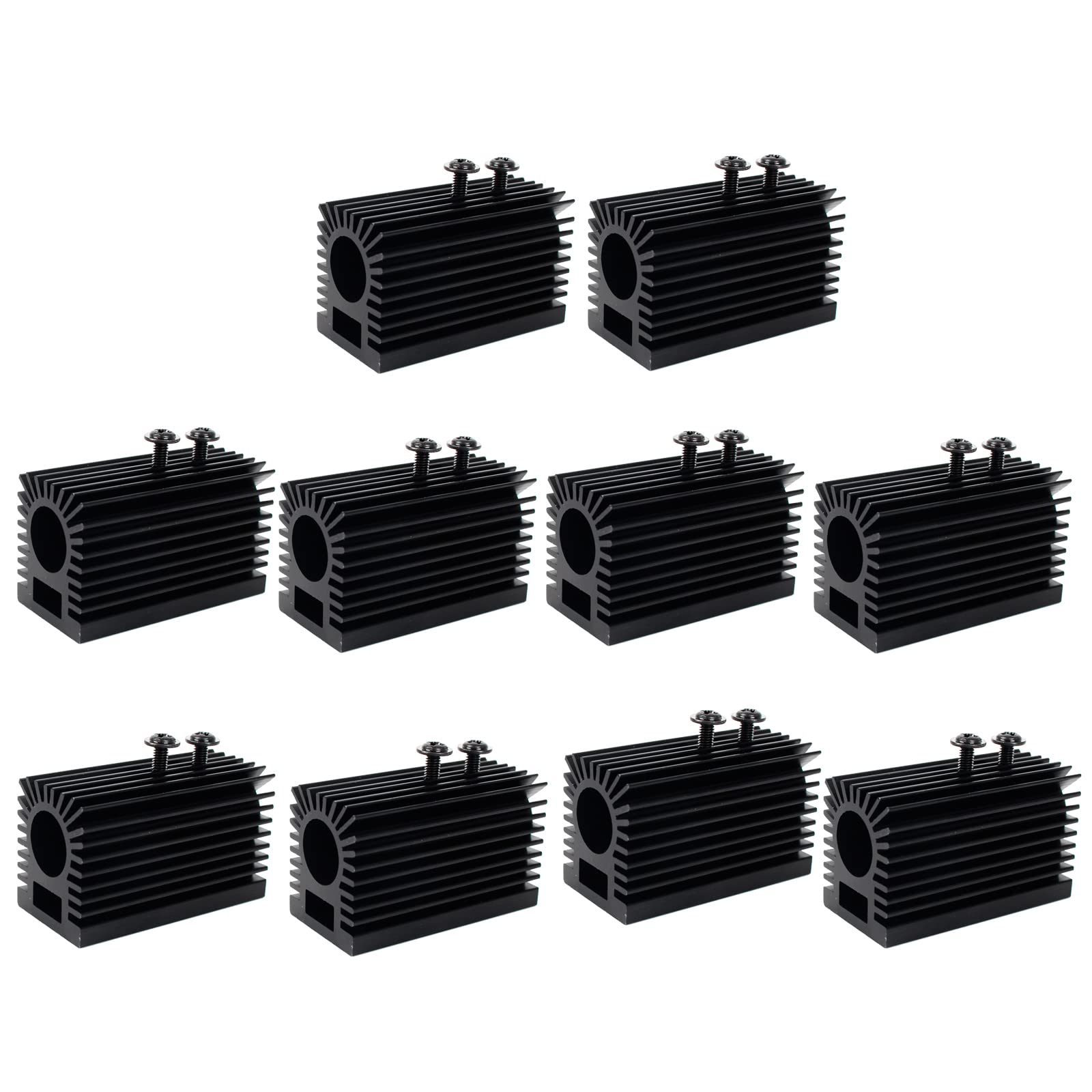 Black All -Aluminum waterworking seat Lidar Set Heat Sink Bracket Laser Fixed Bracket for 12mm Laser Module（1.78″×0.9″×1.06″） (10pack)