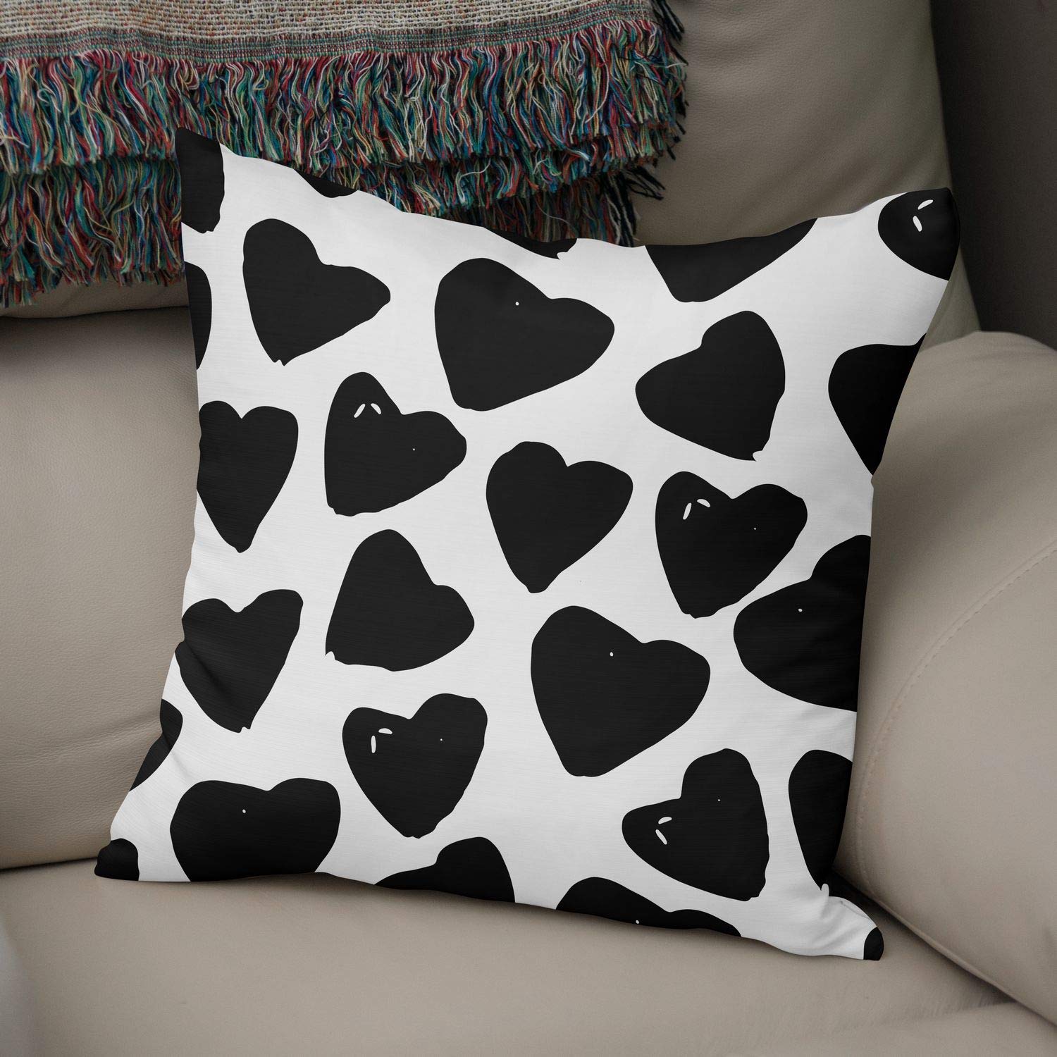 Bonamaison Decorative Cushion Cover Random Pattern, Throw Pillow Covers, Home Decorative Pillowcases for Livingroom, Sofa, Bedroom, Size:50x50 Cm - Designed and Manufactured in Turkey