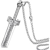 ZiWuark Mens Broken Sword Necklace Lion Head Knight Dragon Sword Pendant Viking Jewelry for Men Women