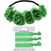 Love Sweety Rose Flower Headband Floral Crown Mexican Hair Wreath (Green)