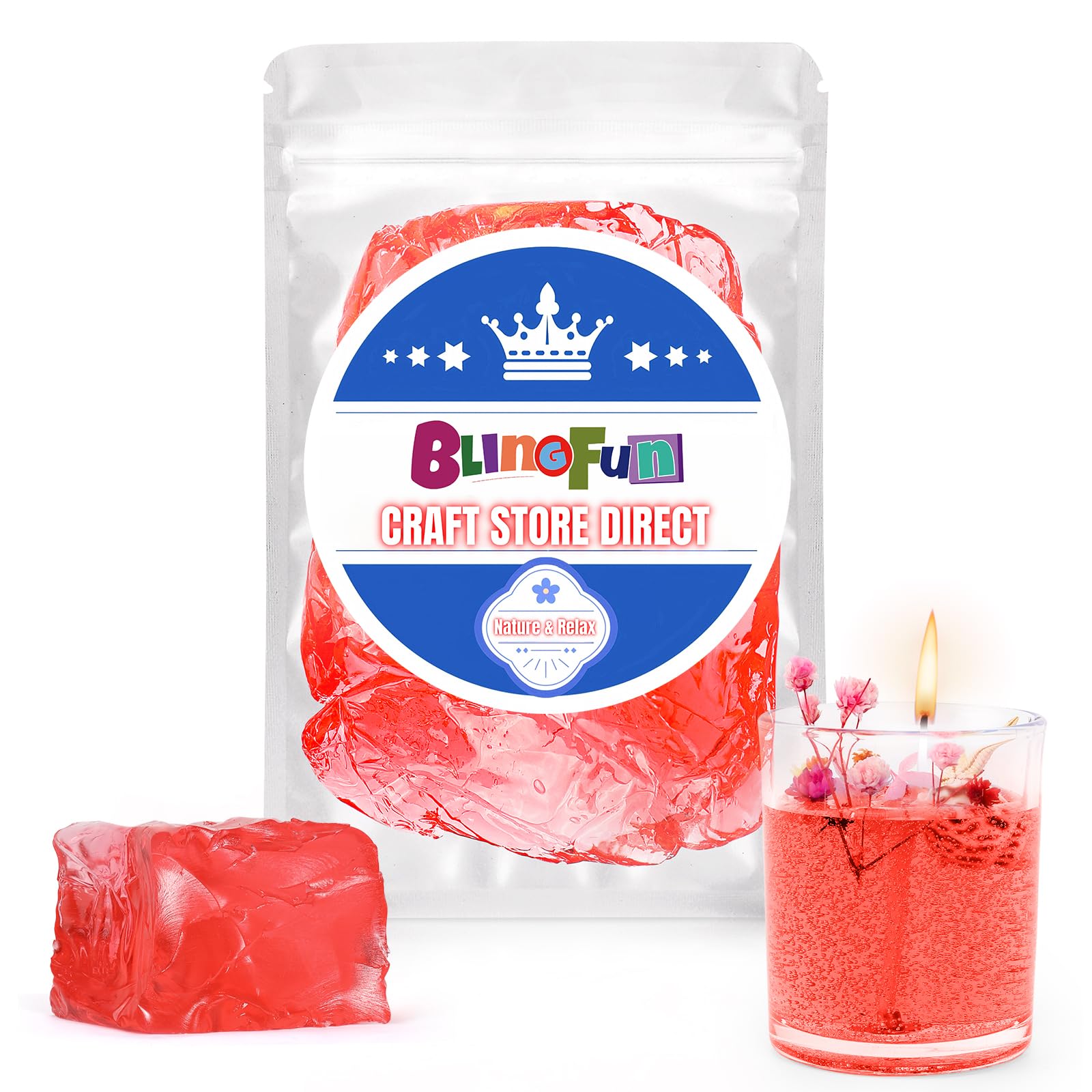 Photo 1 of 3.5OZ Jelly Wax, Translucent Low-Melt (130?/266?) for DIY Scented Candles & Decorative Modeling, Art Craft Supplies, Jewelry Making Wax Molding Material (Red)