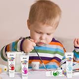 ABEIER Finger Paint for Toddlers 12 Colors Non-Toxic 1.21 fl oz Creamy Washable view 6