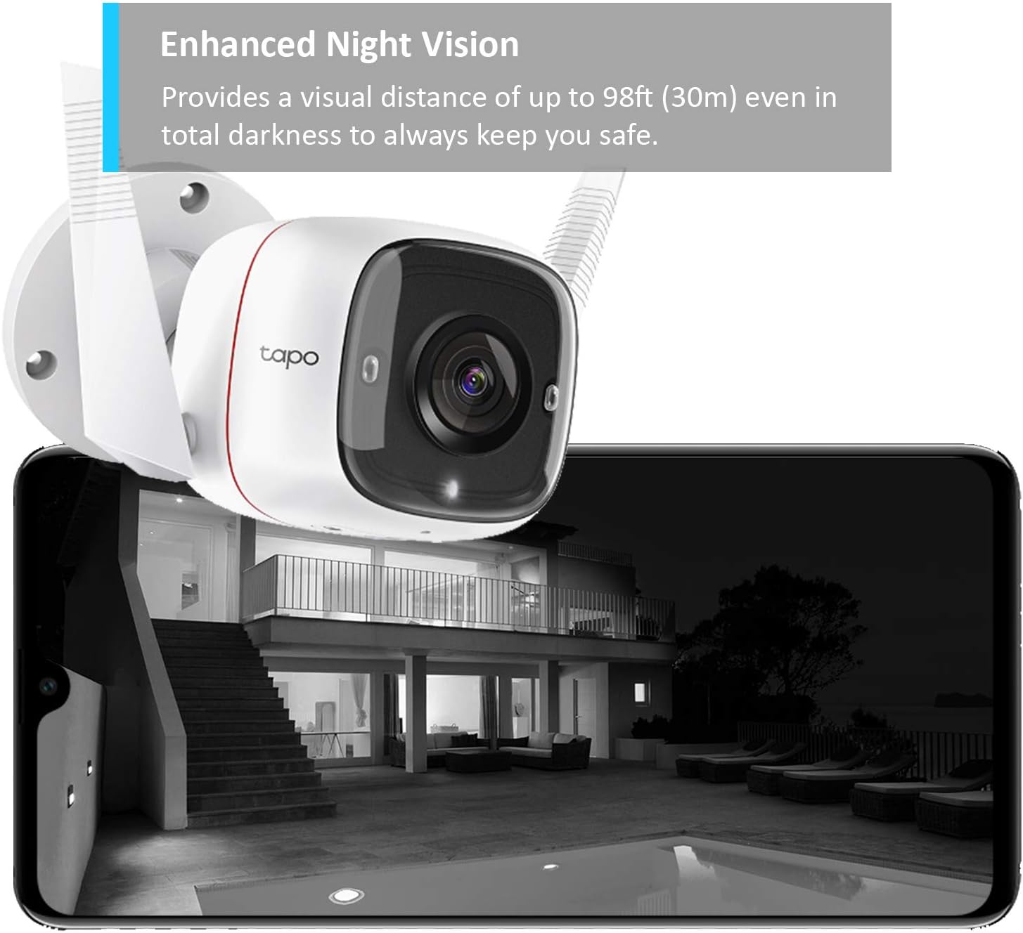 Tapo C310 2K 3MP Wired Security Camera Outdoor, Motion Detection, IP66, Built-in Siren, 2-Way Audio, Night Vision - Image 5