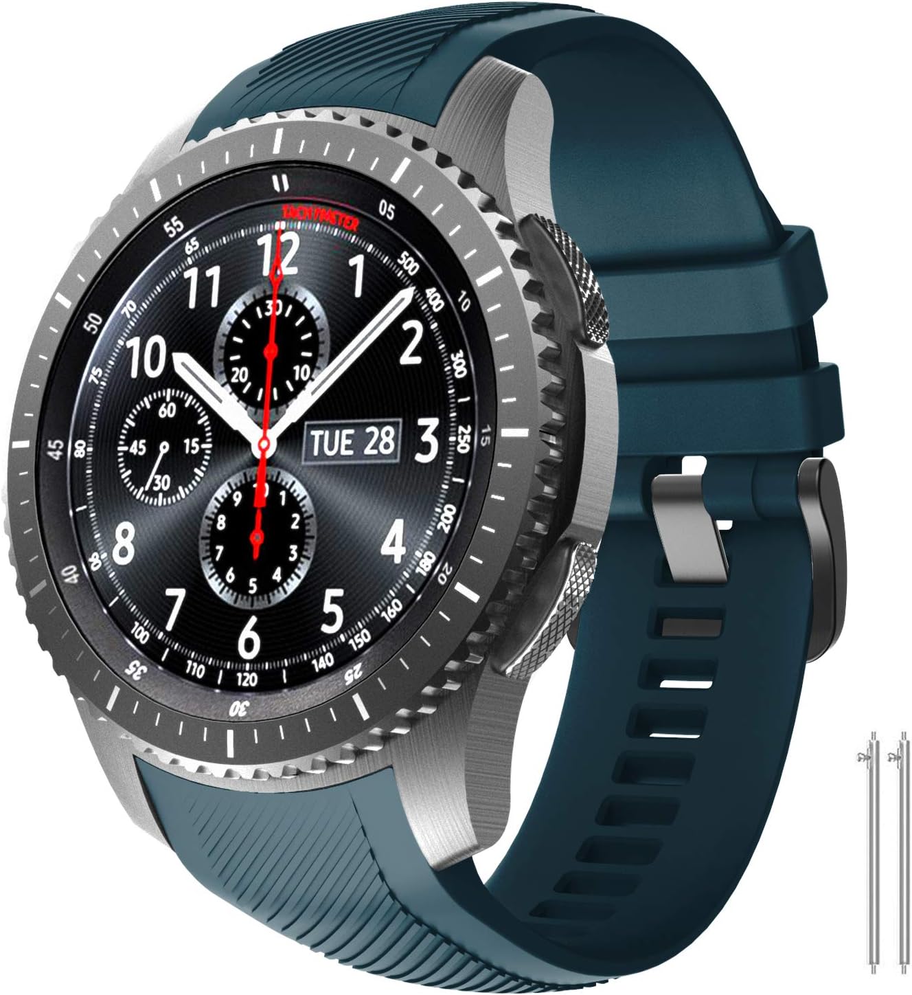 NotoCity for Gear S3 Frontier Band No Gaps,Silicone Replacement Band for Samsung Gear S3 Frontier/Gear S3 Classic/Galaxy Watch 46mm(slate)
