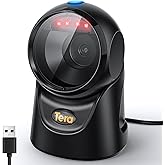 Tera Barcode Scanner Handsfree Omnidirectional: 2D USB Wired Desktop, 9700 | Plug &amp; Play, Adjustable Desktop Angle, Support 1D 2D QR Screen/Paper/Card Codes, POS Supermarket Retail Store Mobile Payment