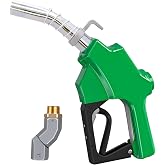 1'' NPT Automatic Diesel Fuel Nozzle with Fuel Hose 360 degree Swivel &amp;Hook | Auto Shut-Off Aluminum Alloy Diesel Nozzle Max Flow Rate 30 GPM, 19/16" (OD=30mm) Spout for Diesel, Gasoline, Biodies
