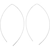 3 Inch Thin Sterling Silver Threader Earrings Open Hoop 20 Gauge (.8mm)