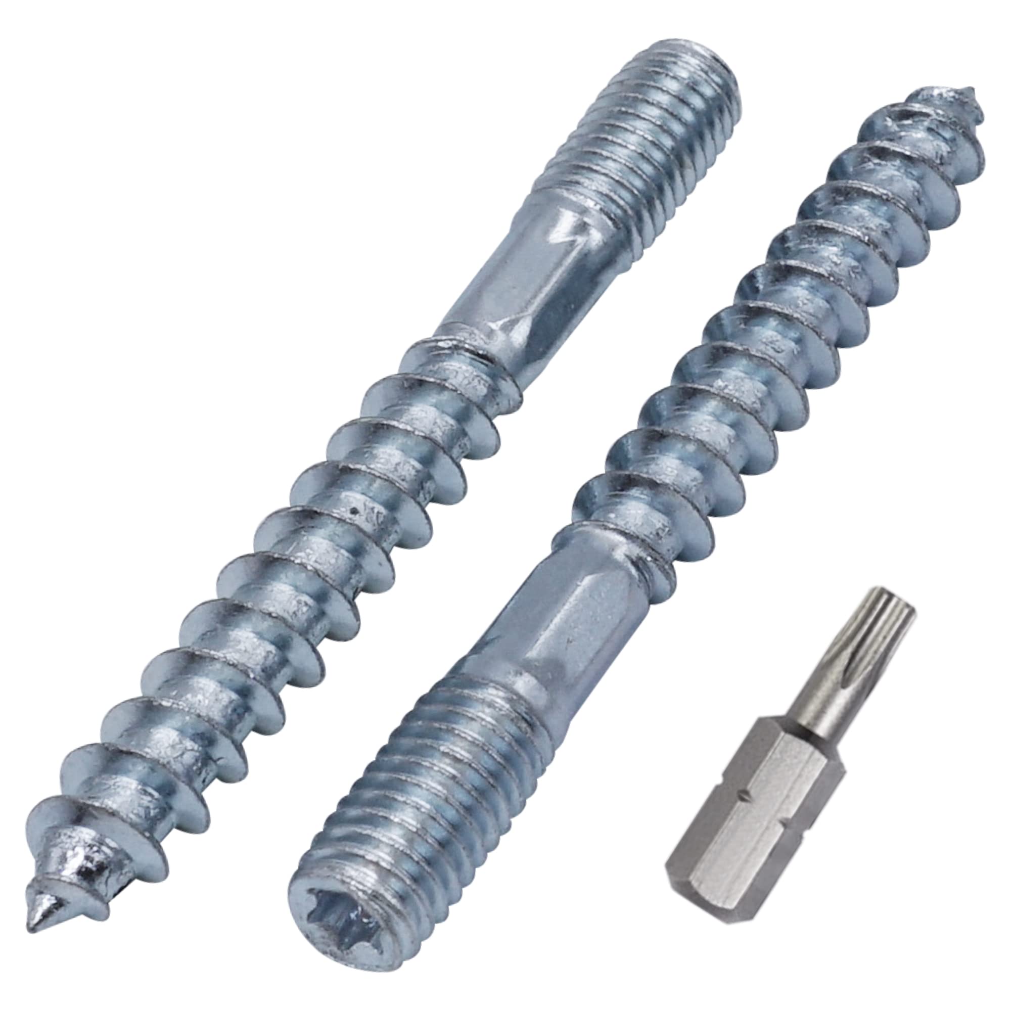 SKIR'CO (10 pcs) Hanger Bolts M8 x 70 mm, Double Ended Thread Dowel Screws, Double Headed Bolts