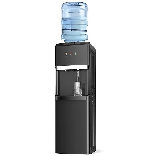Euhomy Top Loading Water Cooler for 5 Gallons, 3 Temperature Settings-Cold/Hot/Warm, Child Safety Lock, Water Dispenser for Apartments, Schools, Companies, Black