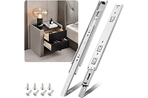 Umacasa Drawer Slides 10 12 14 16 18 20 22 Inch, Full Extension Drawer Glides 100lb Load Capacity, Side Mount Ball Bearing Drawer Runners Rails Cabinet Dresser RV Furniture (16'', 4 Pair)
