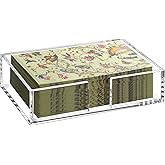 Kordory Acrylic Guest Towel Holder Tray for Bathroom, Clear Counter Rectangular Bathroom Napkin Holder for Ktichen, Modern Disposable Hand Towel Holder Tray for Home, Bar, Hotel, Office