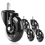 amzdeal Office Chair Casters Wheels (Set of 5) - 7/16" Silicone Heavy-Duty Rolle