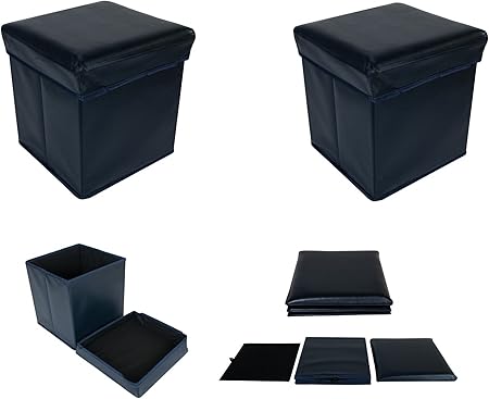 2 x Plegable Asiento Cubo Caja asiento (Banco de pie azul oscuro: Amazon.es: Hogar