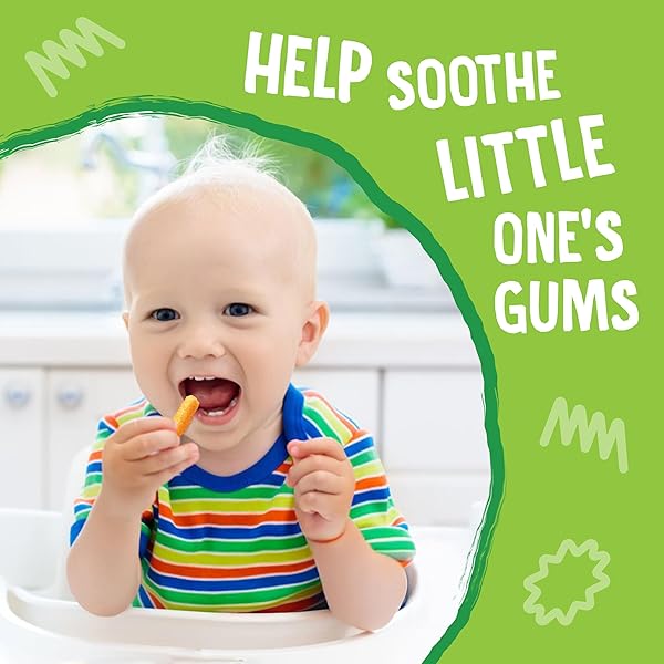 EARTH’S BEST ORGANIC BABY FOOD, DISSOLVABLE TEETHING SNACK FOR BABIES 6 MONTHS AND OLDER, GARDEN VEGGIE CRUNCHY STICKS, .56 OZ PACK (PACK OF 5)