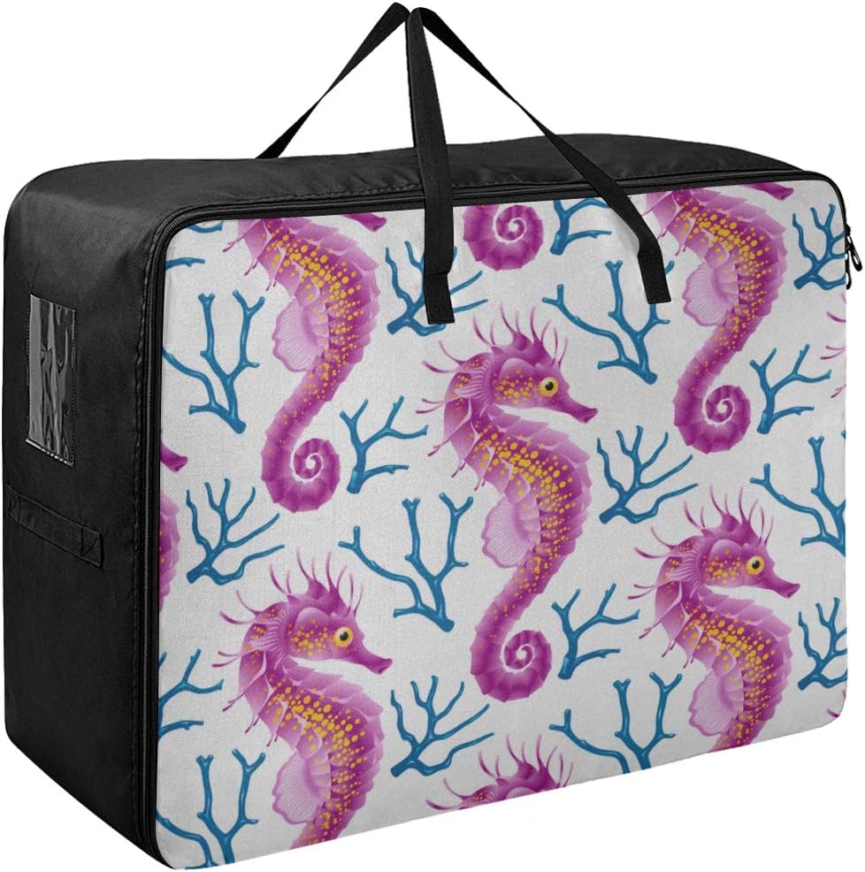 Almacenamiento debajo de la cama Caballito de mar azul y rojo Mar Ropa