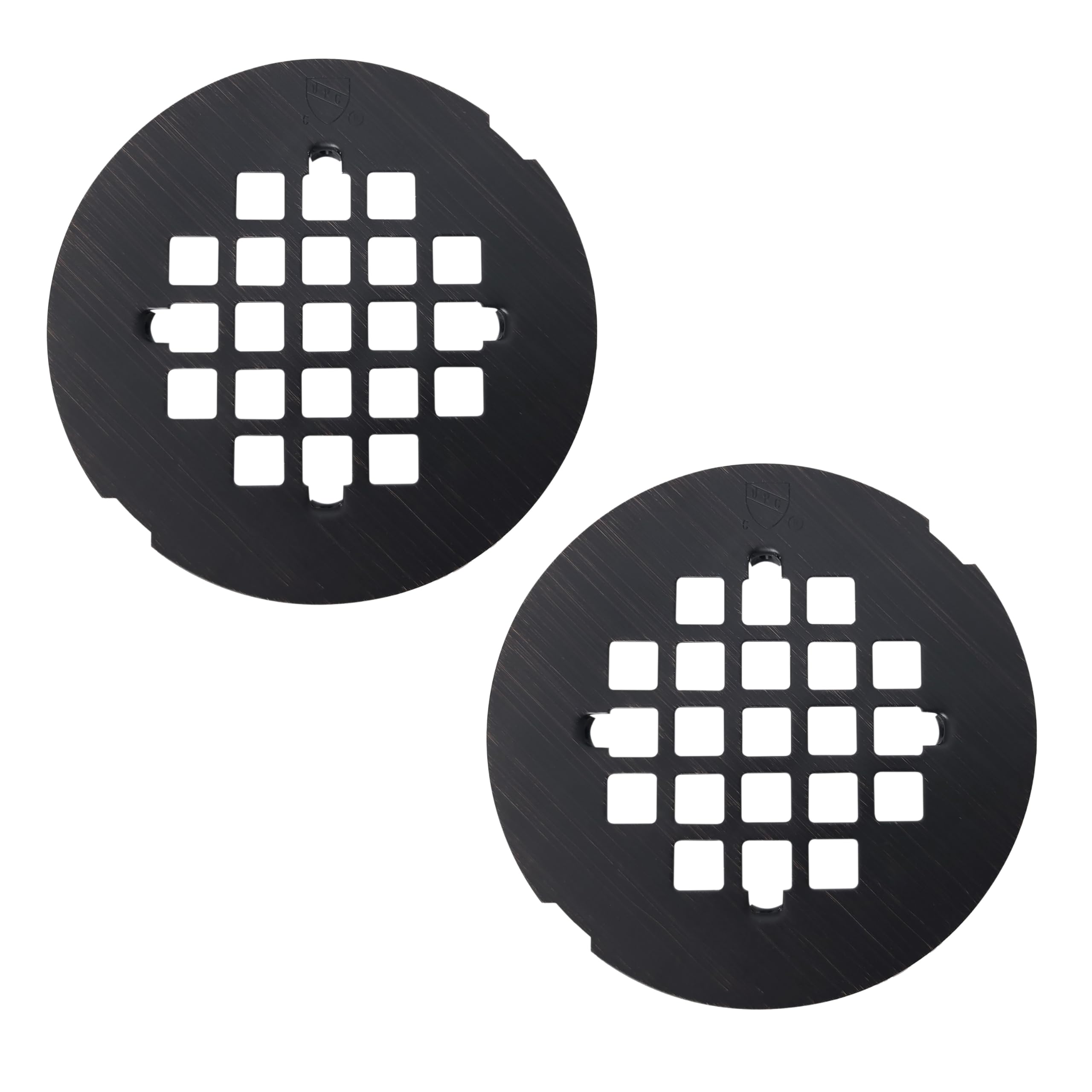 Westbrass D319-2-12A 4-1/4" OD Casper Style Brass Snap-in Shower Strainer Grid Drain Cover, Antique Bronze (2-Pack) Image