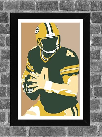 Amazon Com Green Bay Packers Brett Favre Portrait Sports Print Art 11x17 Sports Outdoors